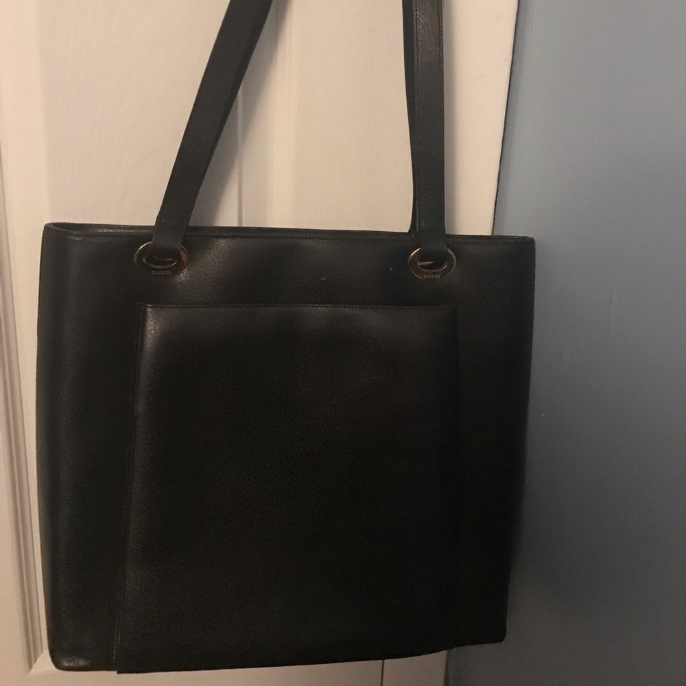 Gucci vintage black  leather workbag ( authentic)